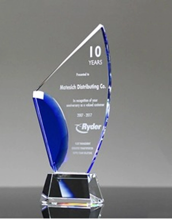 Blue Cut Crystal Trophy - 8 / 9 / 10, Bangalore 24 hrs up to 72 hours / Other Cities 4 to 7 days.